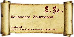 Rakonczai Zsuzsanna névjegykártya